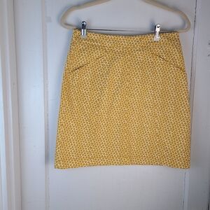 Boden Floral Mini Skirt Yellow&white Size 6R L 19".